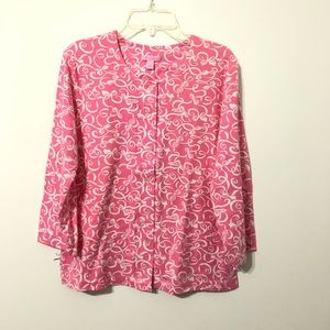 Lilly Pulitzer Pink Bow Printed Pajama Top Small